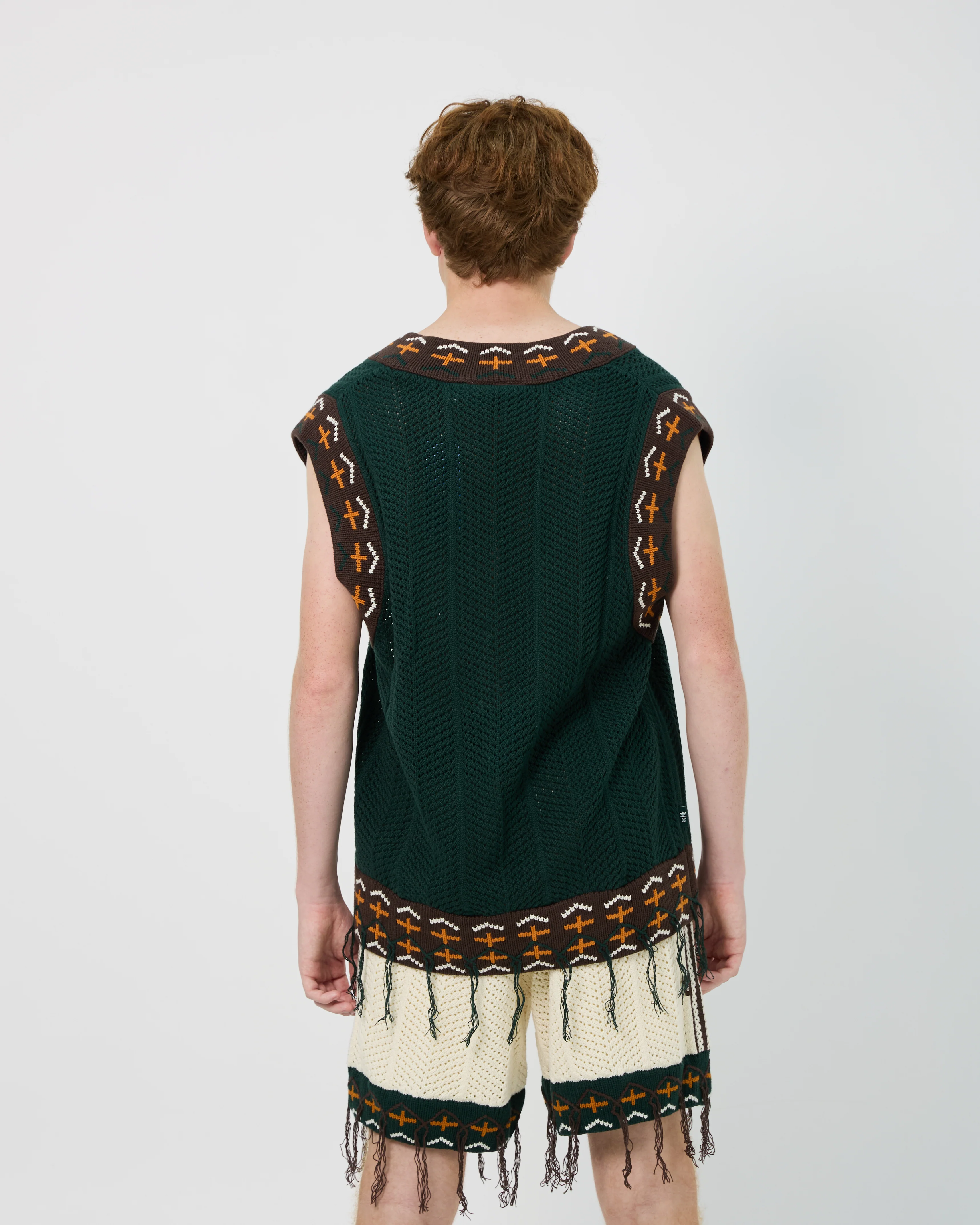 Adidas x CLOT Crochet Vest by Edison Chen | Green Night - Image 5