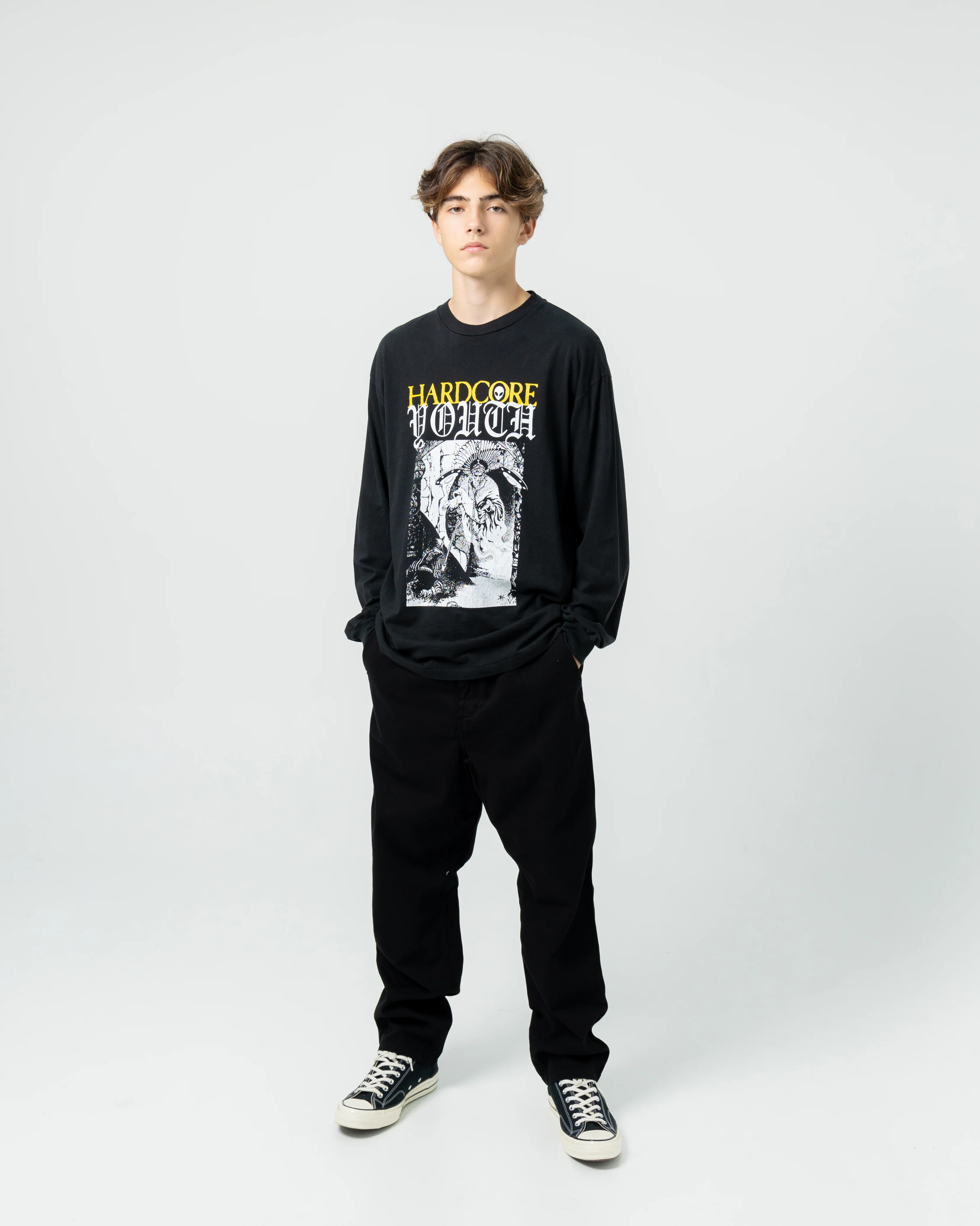 Aged Hardcore Youth L/S Tee | Black - Image 4