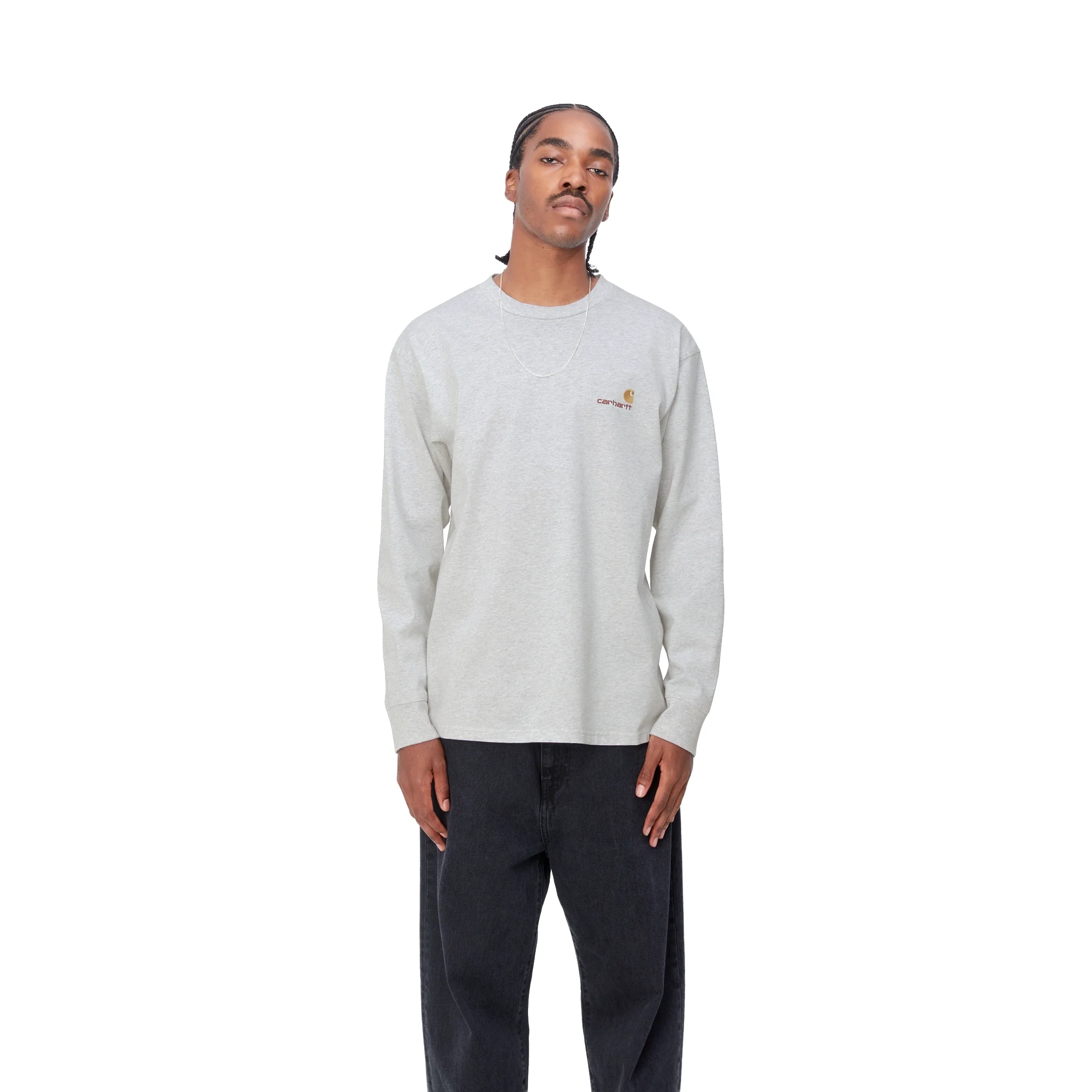 American Script L/S Tee | Ash Heather - Image 3