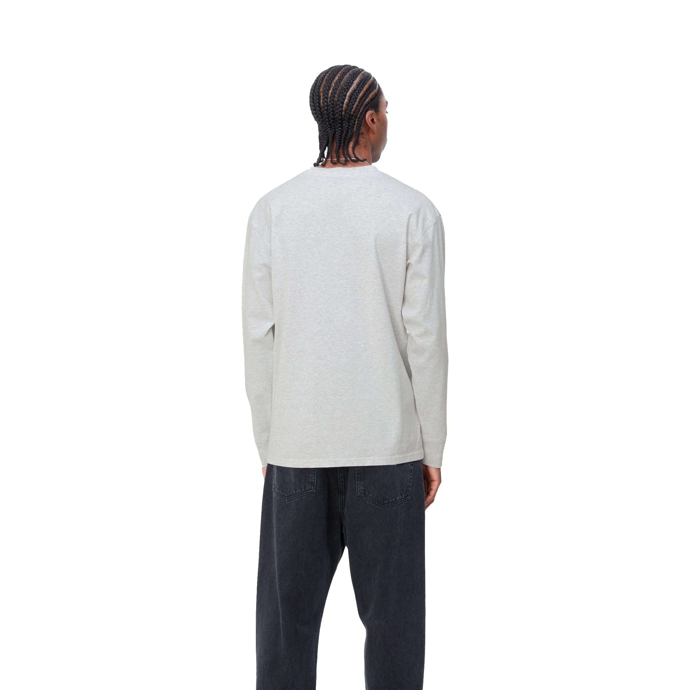 American Script L/S Tee | Ash Heather - Image 4