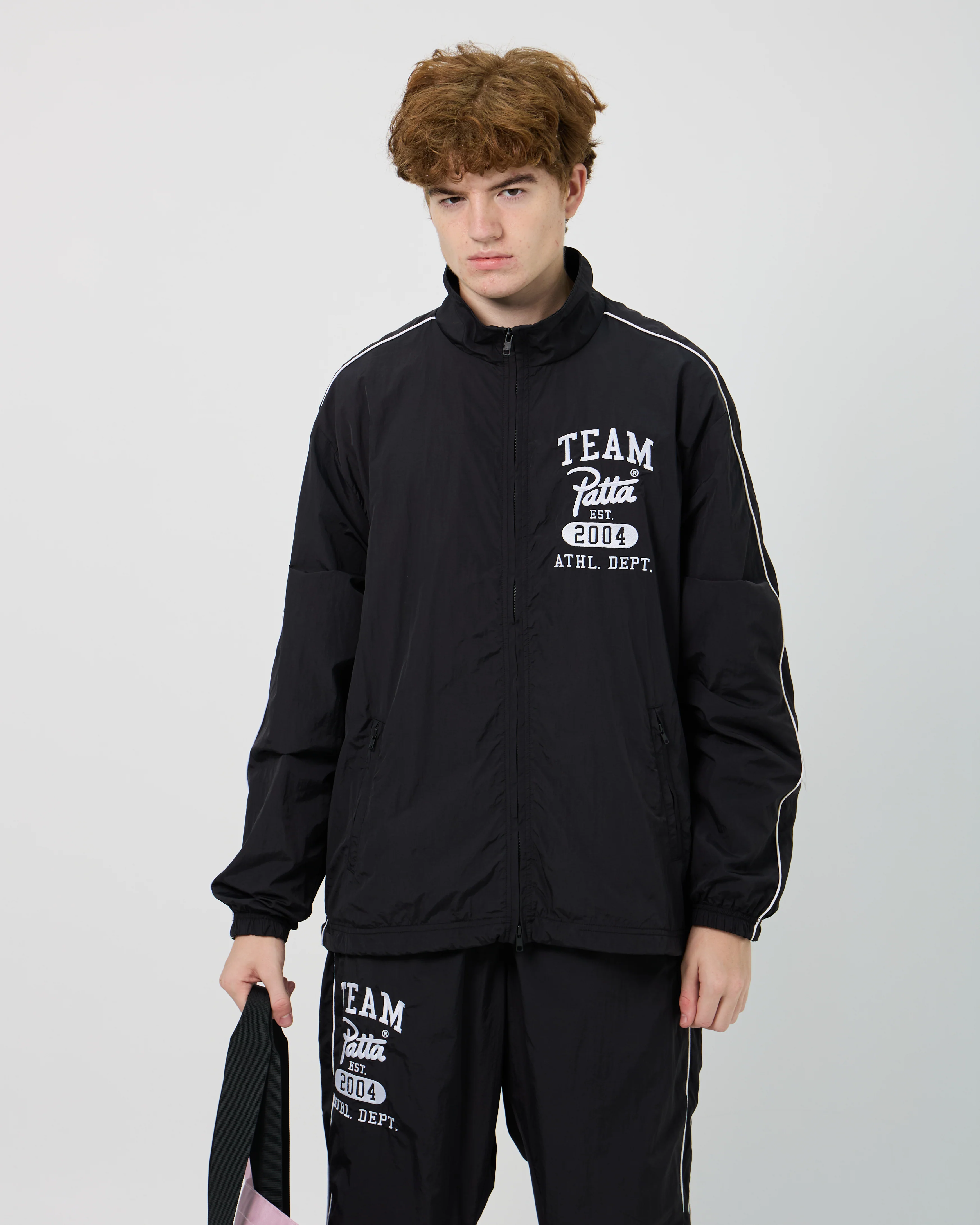 Athletic Nylon Track Jacket | Black - Image 4