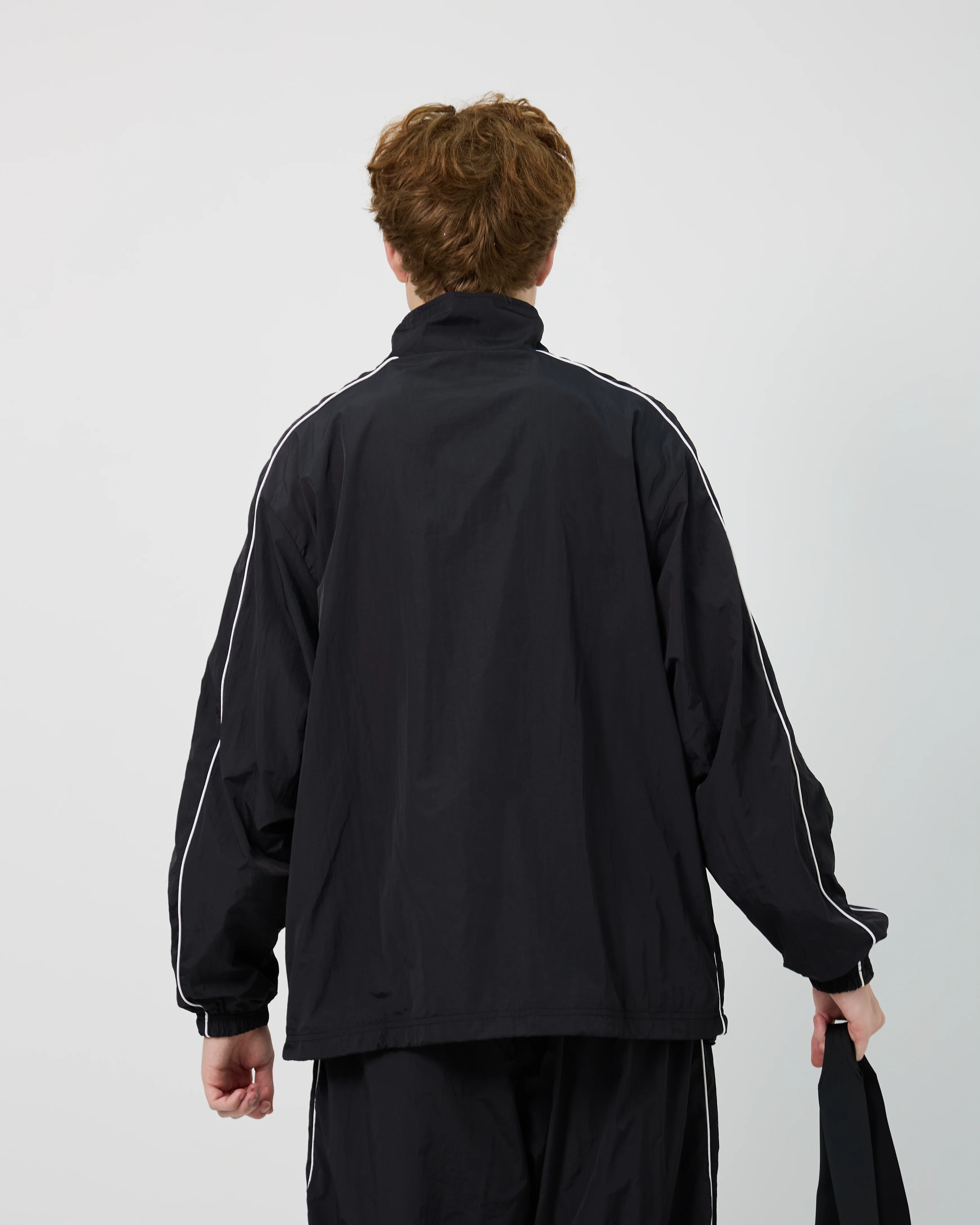 Athletic Nylon Track Jacket | Black - Image 5