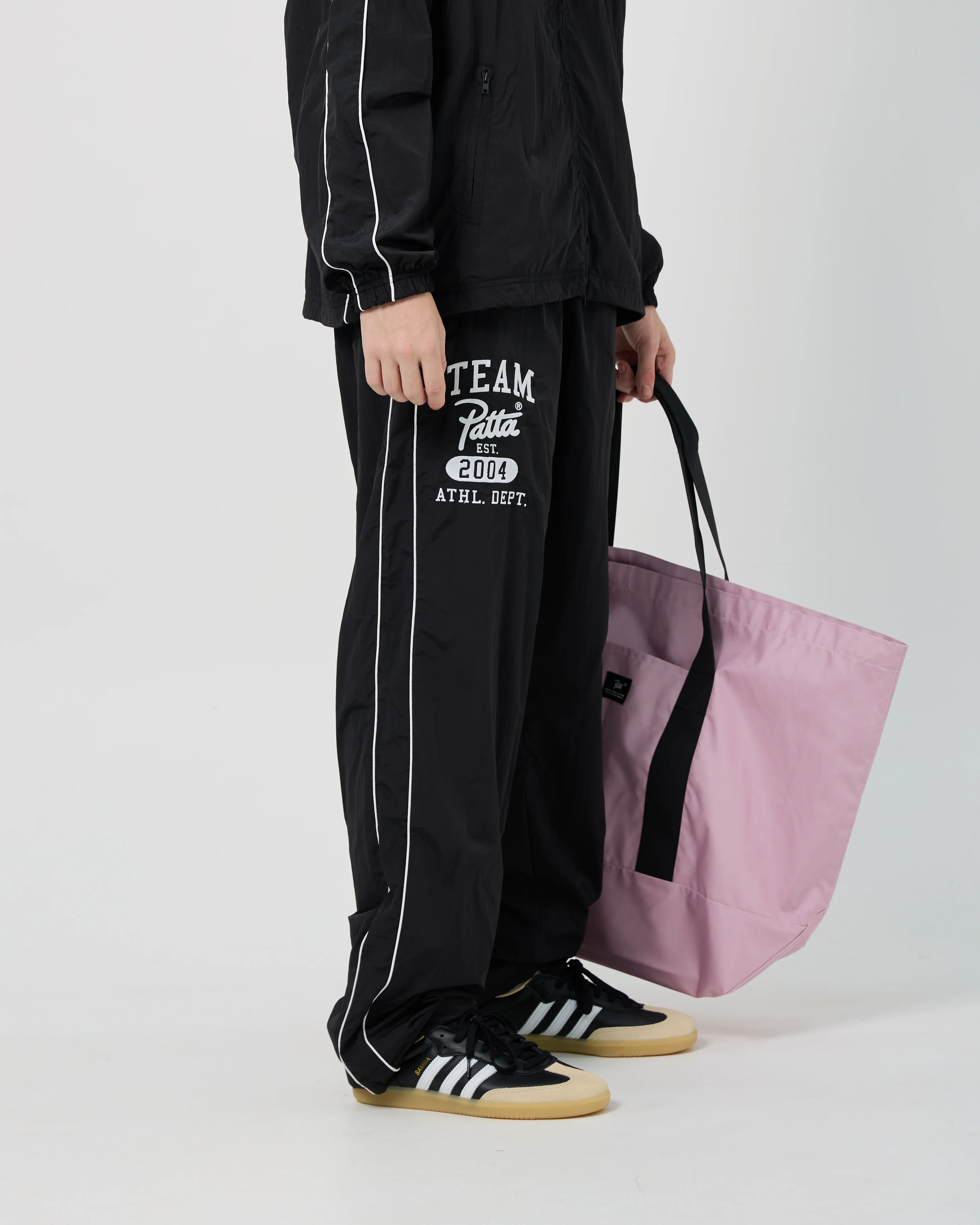 Athletic Nylon Track Pants | Black - Image 4