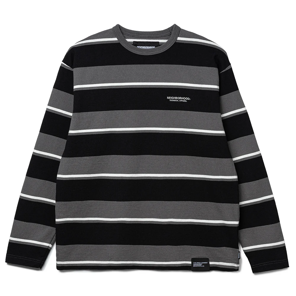 Border L/S Crew Neck | Gray