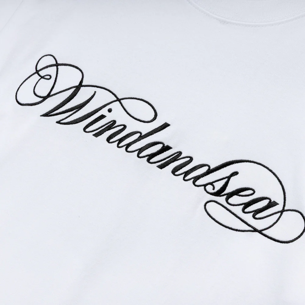 Caligraphy Embroidery Tee | White - Image 3