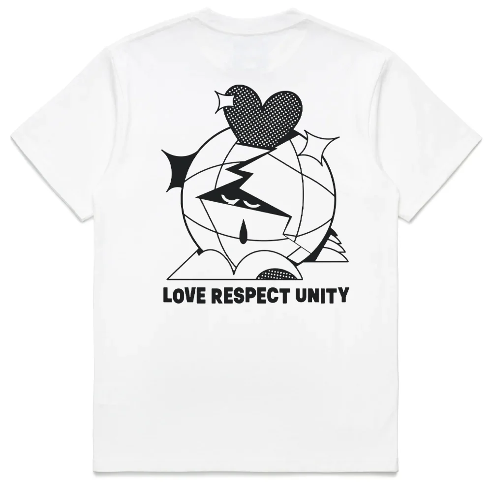 Crossover x Hikari Riders "Love Respect Unity" Tee by JEFR | White - Image 2
