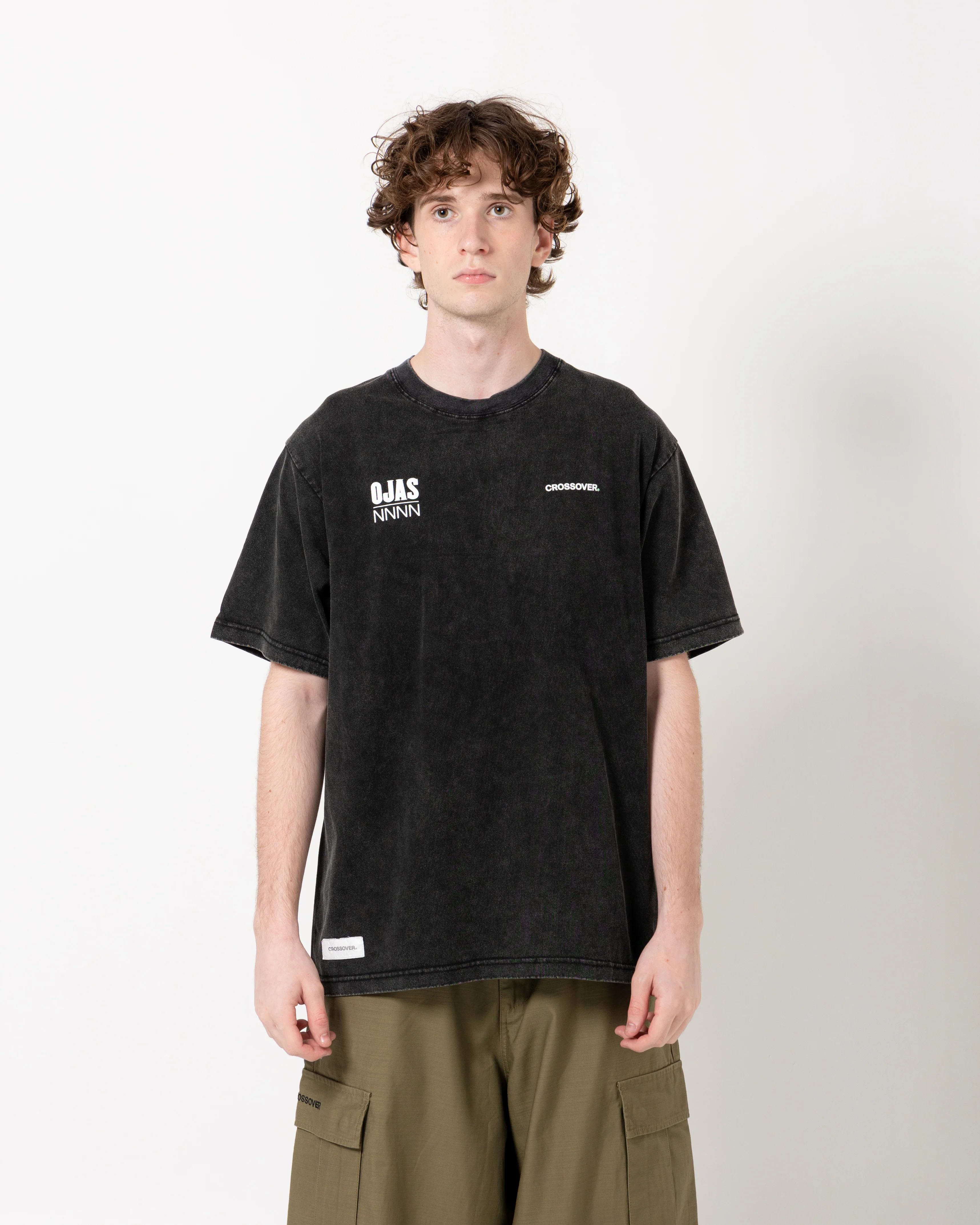 CROSSOVER x OJAS Tee | Black Faded - Image 5