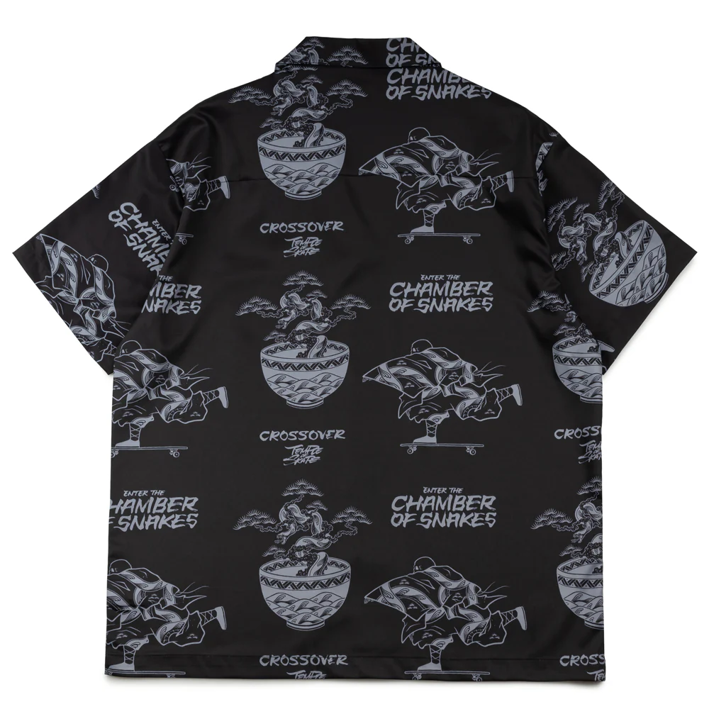 Crossover x Temple of Skate 'The Bonsai' Hawaiian Shirt | Black - Image 2