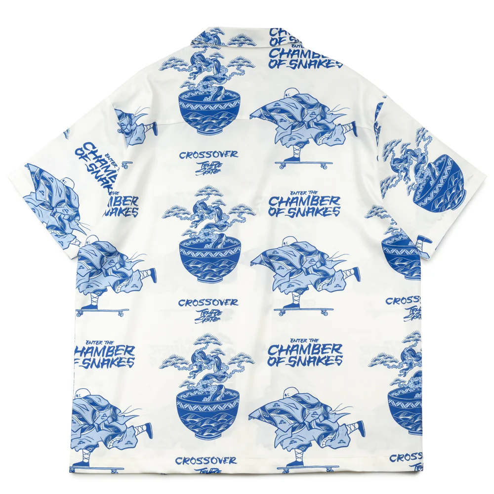 Crossover x Temple of Skate 'The Bonsai' Hawaiian Shirt | White - Image 2