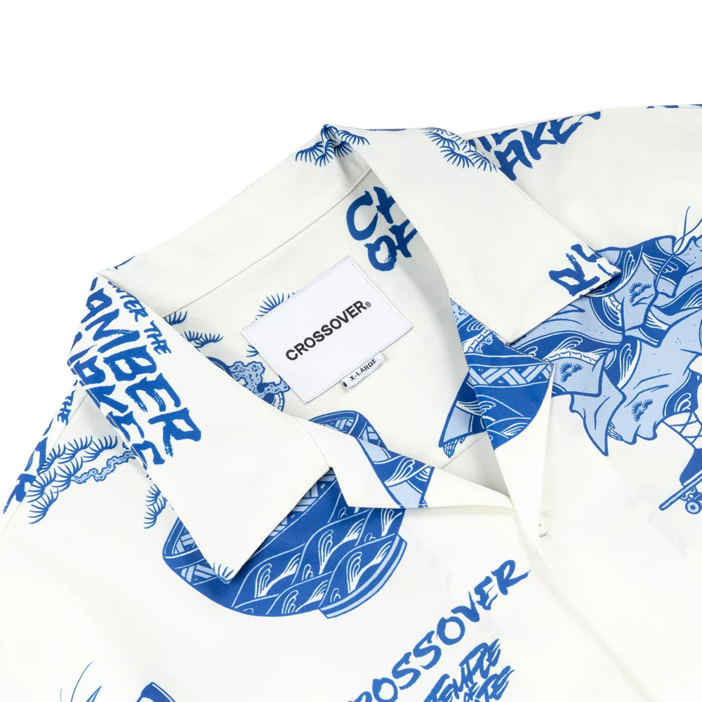 Crossover x Temple of Skate 'The Bonsai' Hawaiian Shirt | White - Image 3