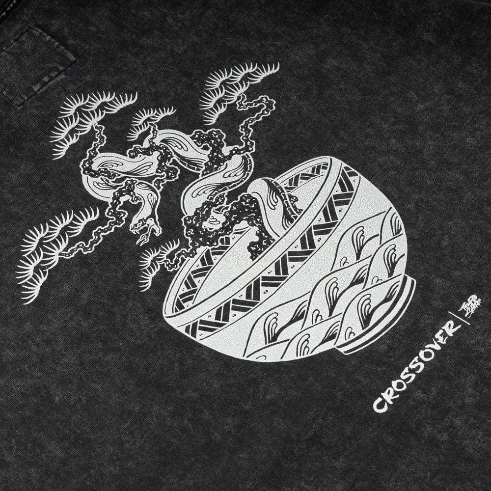 Crossover x Temple of Skate 'The Bonsai' Tee | Black Faded - Image 3