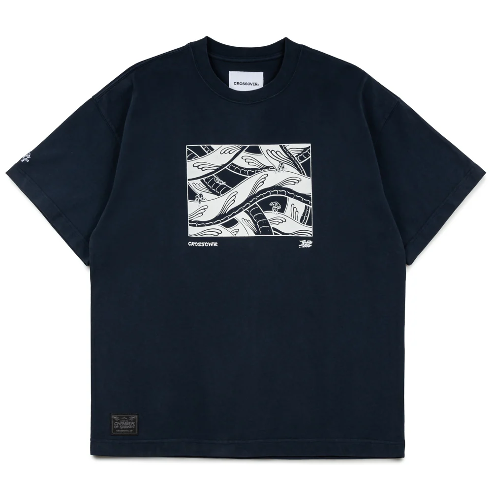 Crossover x Temple of Skate 'The Chamber of Snakes' Tee | Indigo