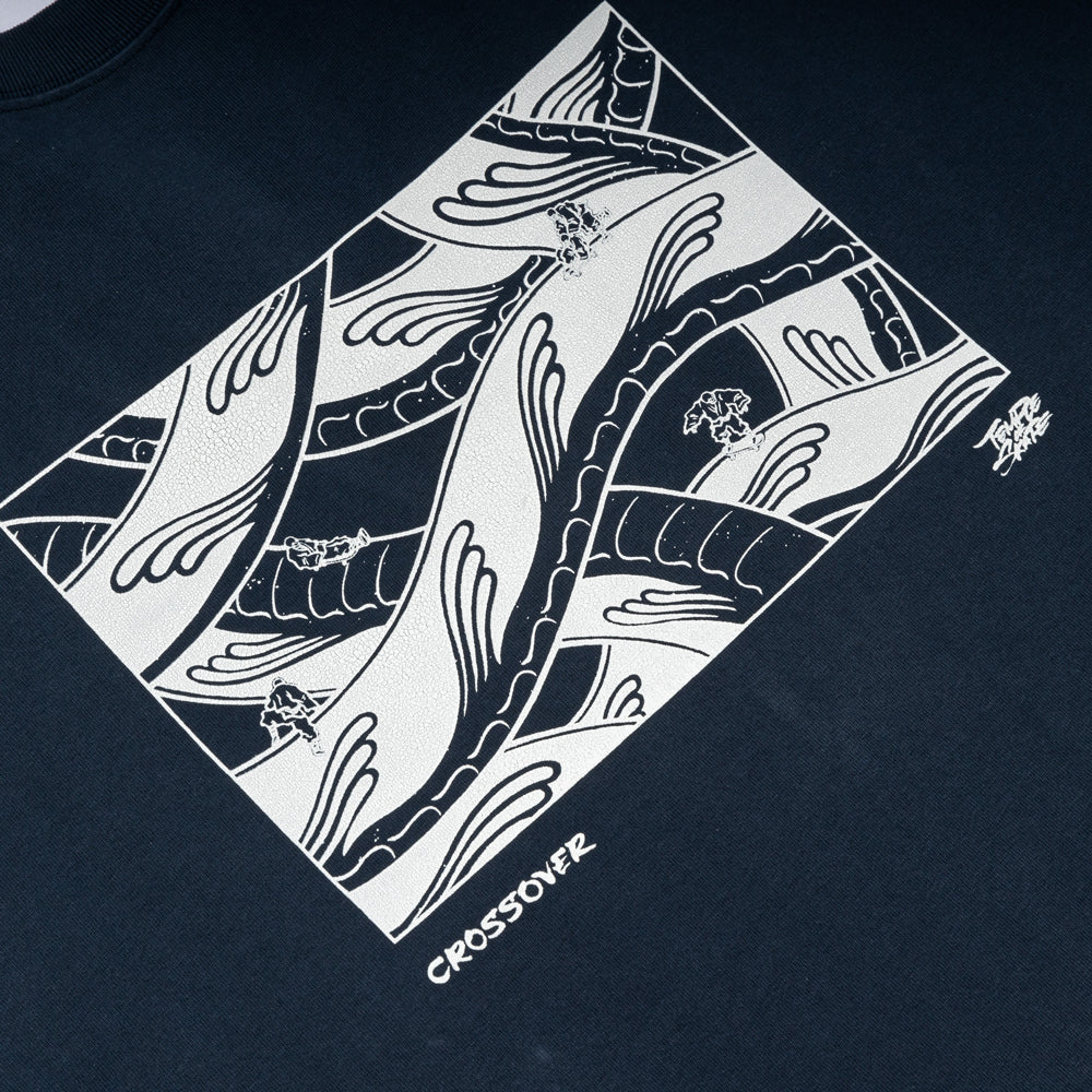 Crossover x Temple of Skate 'The Chamber of Snakes' Tee | Indigo - Image 3