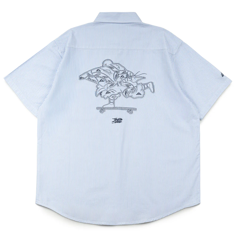 Crossover x Temple of Skate 'The Push' Stripe Shirt | Blue