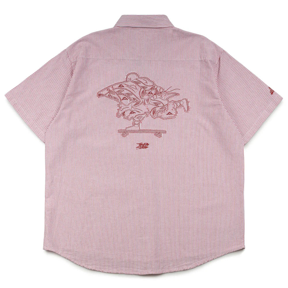 Crossover x Temple of Skate 'The Push' Stripe Shirt | Red
