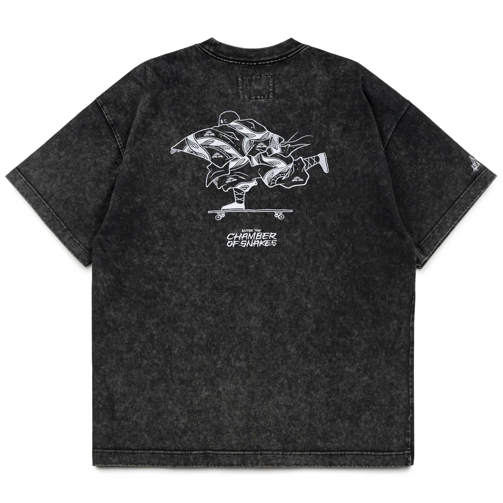 Crossover x Temple of Skate 'The Push' Tee | Black Faded