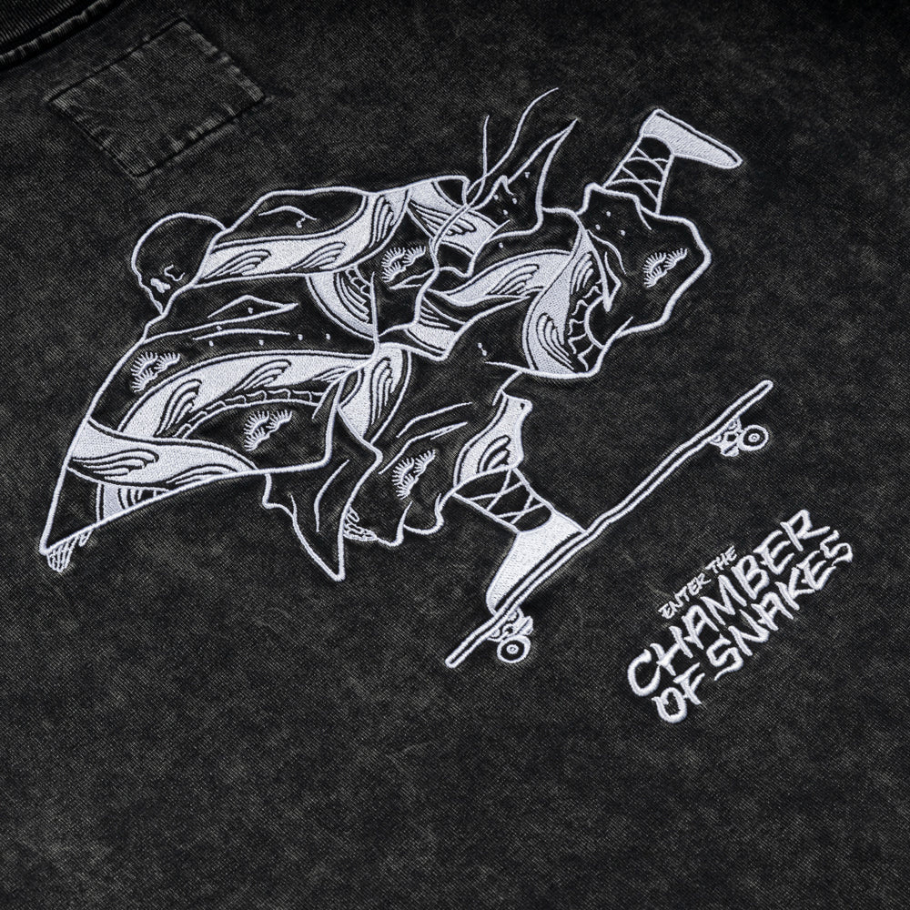 Crossover x Temple of Skate 'The Push' Tee | Black Faded - Image 3