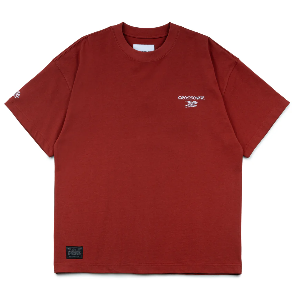 Crossover x Temple of Skate 'The Push' Tee | Maroon - Image 2
