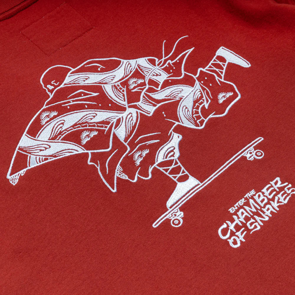 Crossover x Temple of Skate 'The Push' Tee | Maroon - Image 3
