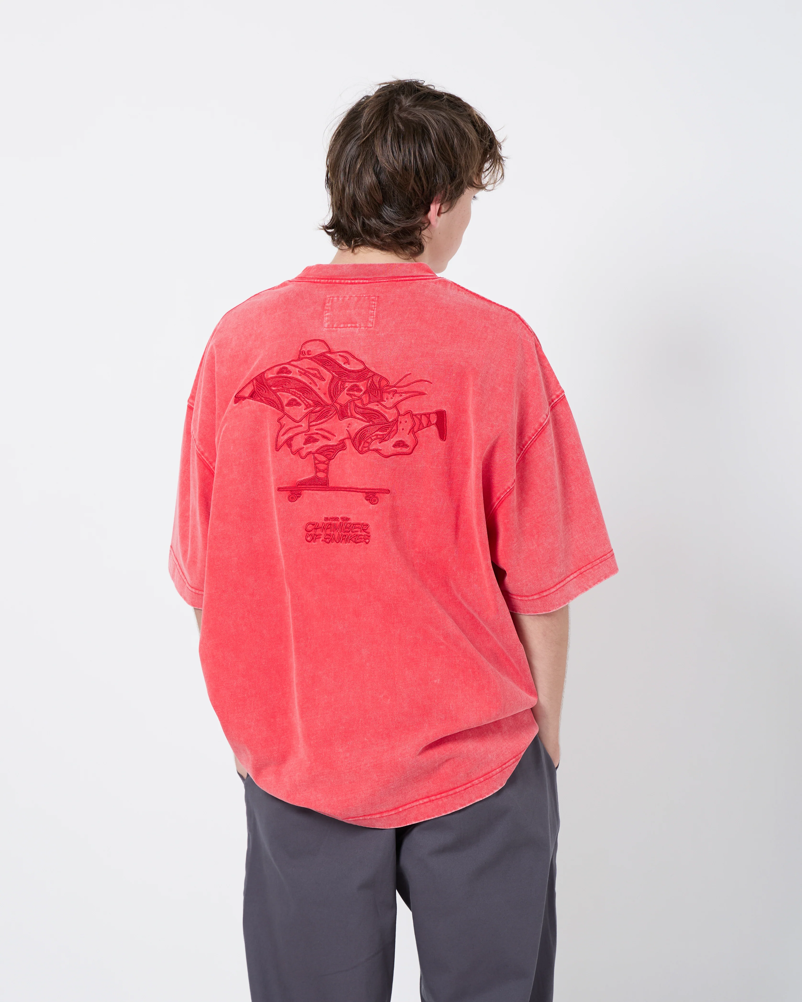 Crossover x Temple of Skate 'The Push' Tee | Red - Image 5