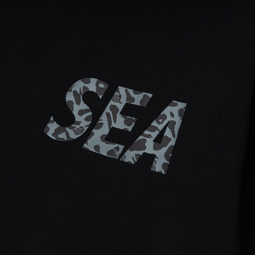 Crossover x Wind and Sea Gray Leopard Logo Tee | Black - Image 3