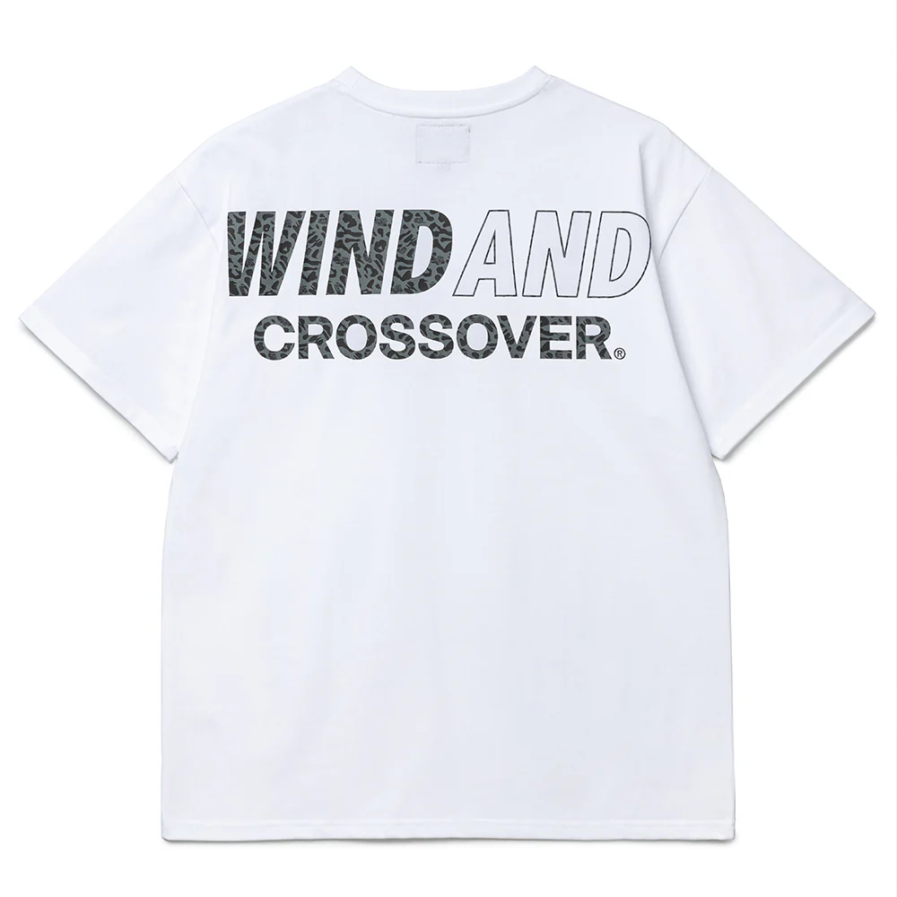 Crossover x Wind and Sea Gray Leopard Logo Tee | White