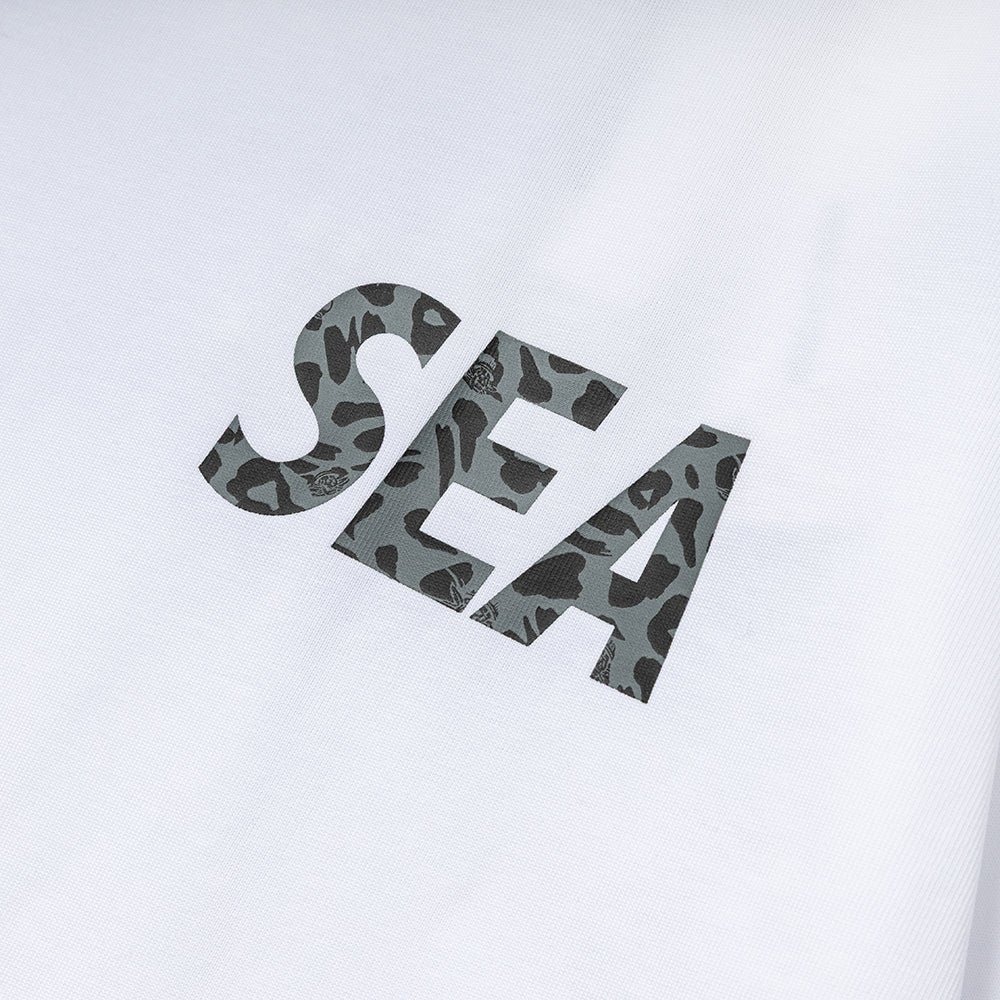 Crossover x Wind and Sea Gray Leopard Logo Tee | White - Image 3