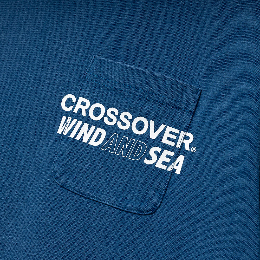 Crossover x Wind and Sea Pigment Pocket Tee | Navy - Image 3