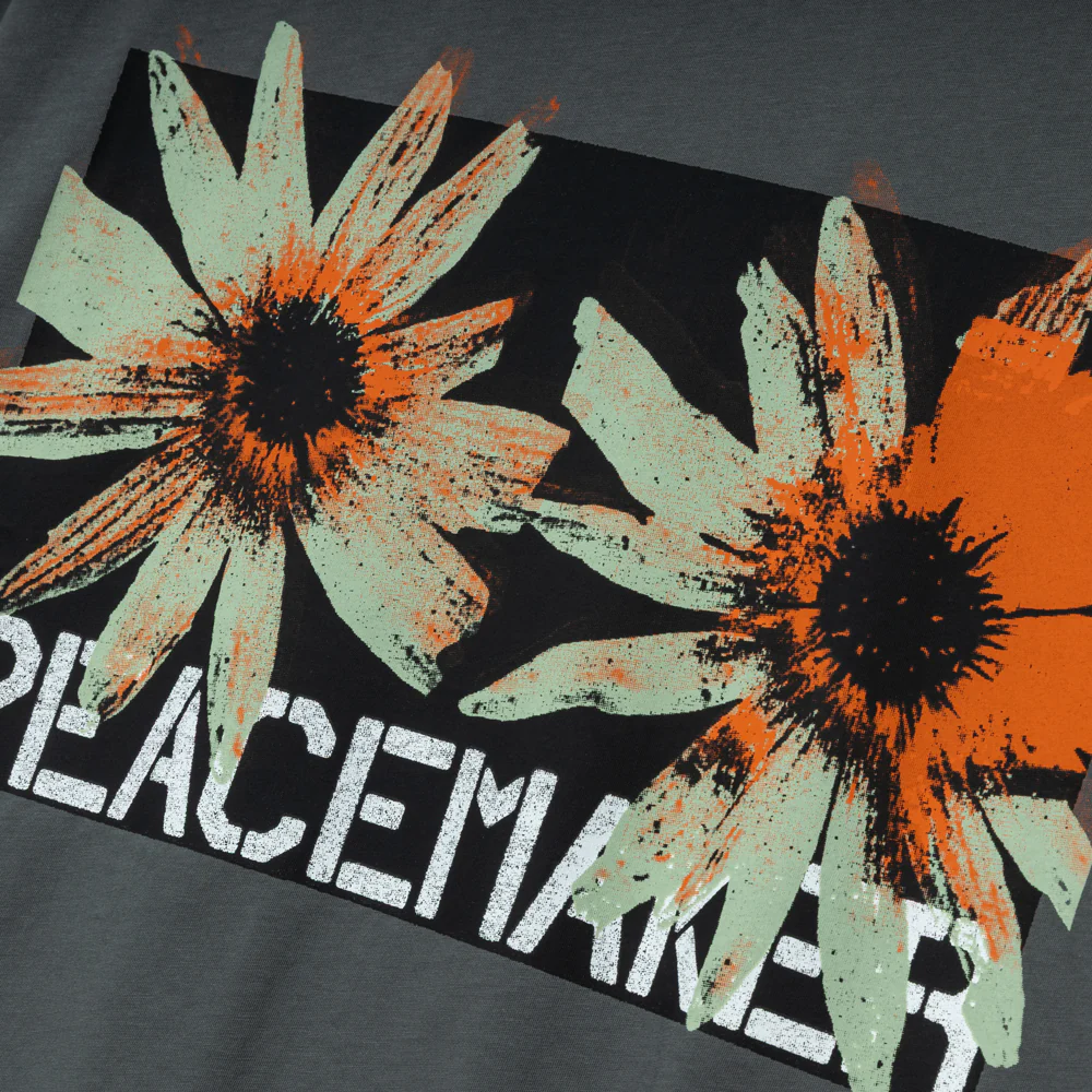 Flower Regular Tee | Grey - Image 3