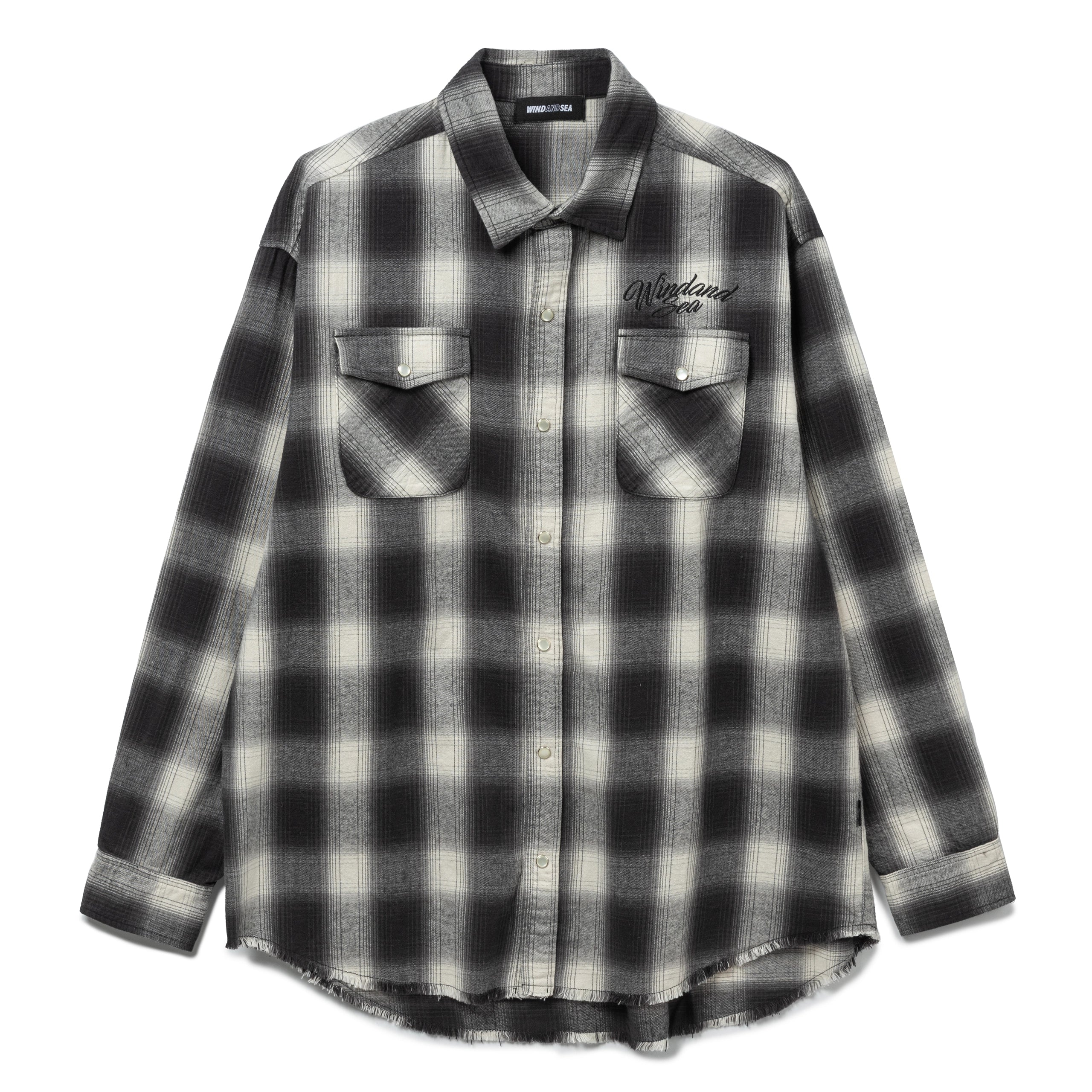 Fringe Flannel Plaid L/S Shirt | Black