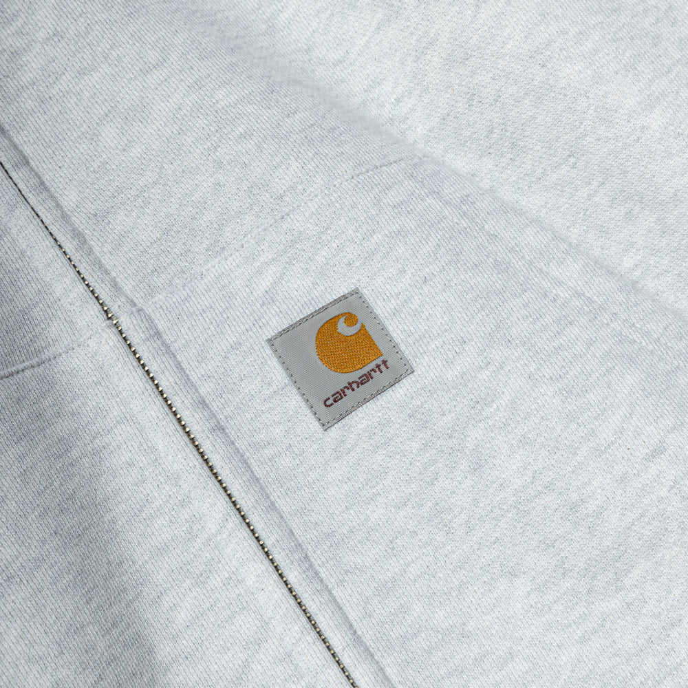Hooded Square Label Jacket | Ash Heather Grey - Image 3