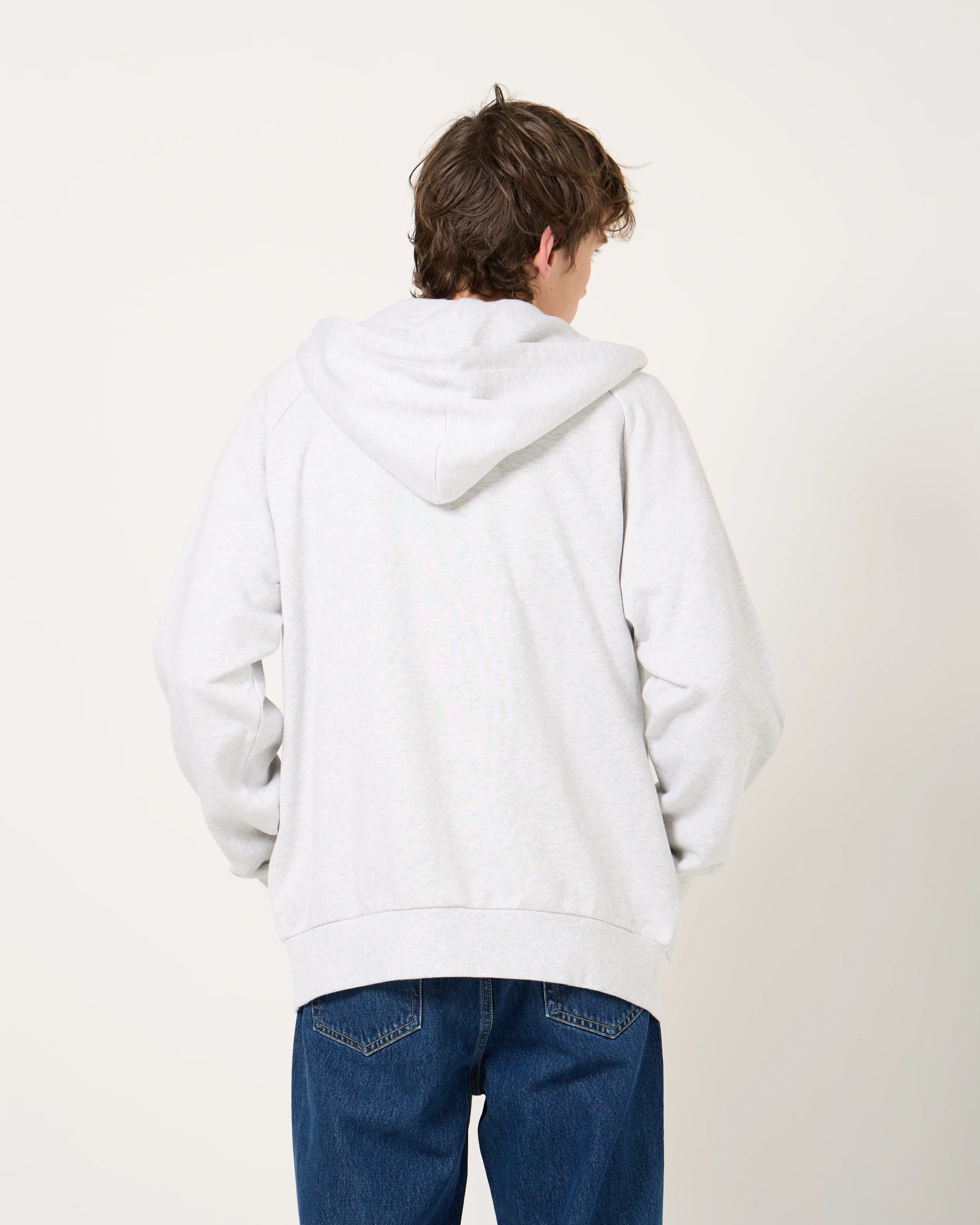 Hooded Square Label Jacket | Ash Heather Grey - Image 4