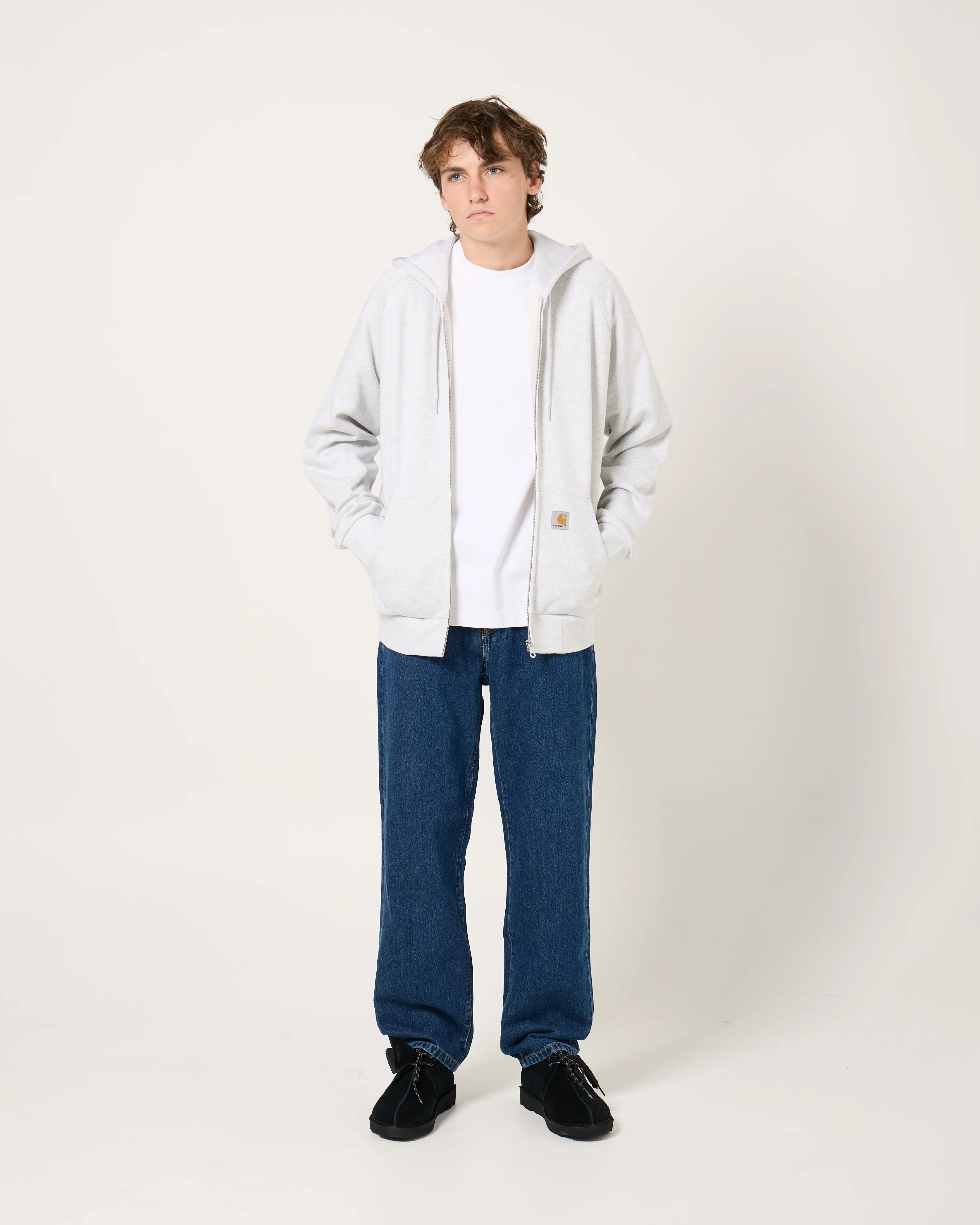Hooded Square Label Jacket | Ash Heather Grey - Image 7