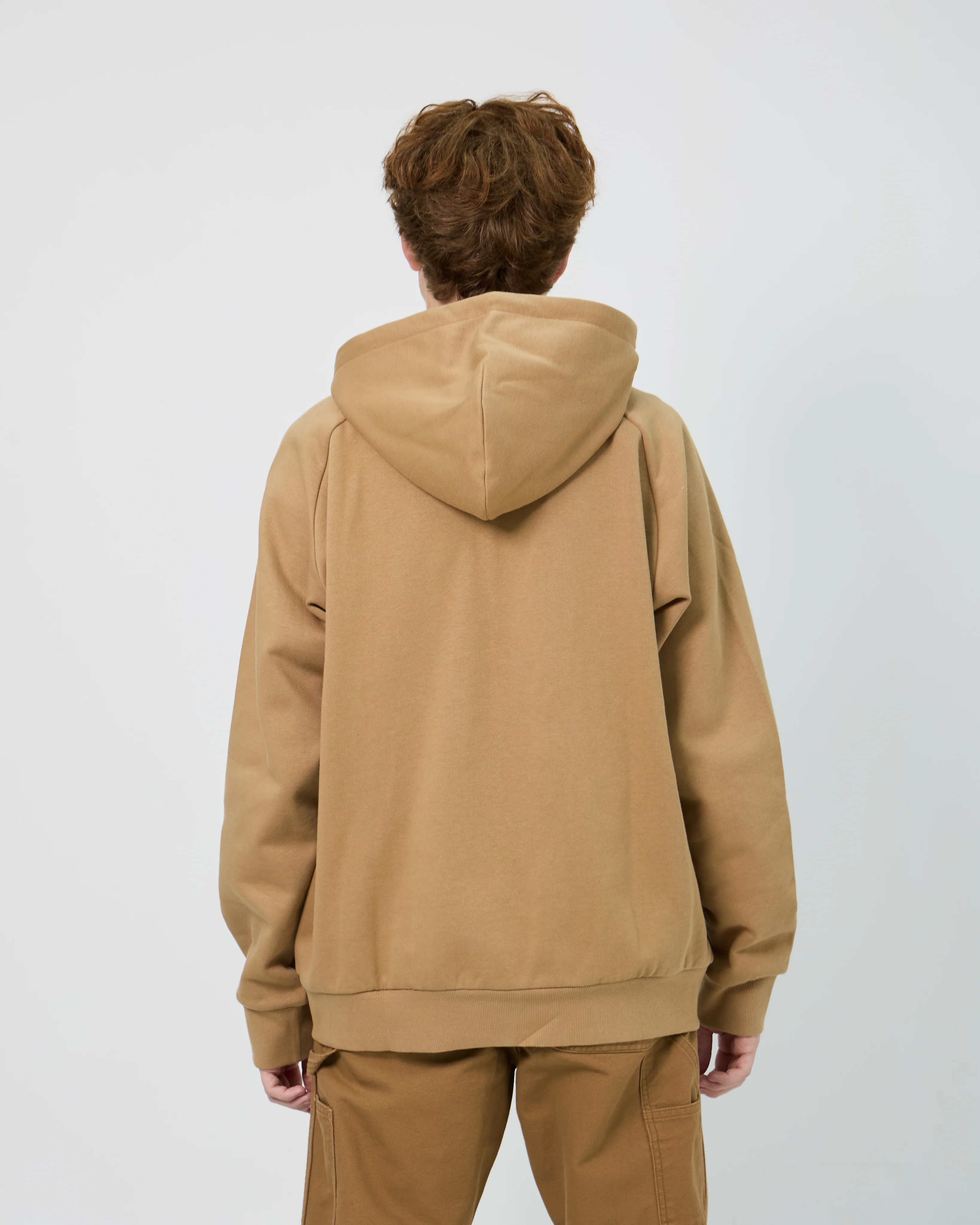 Hooded Square Label Jacket | Peanut - Image 5