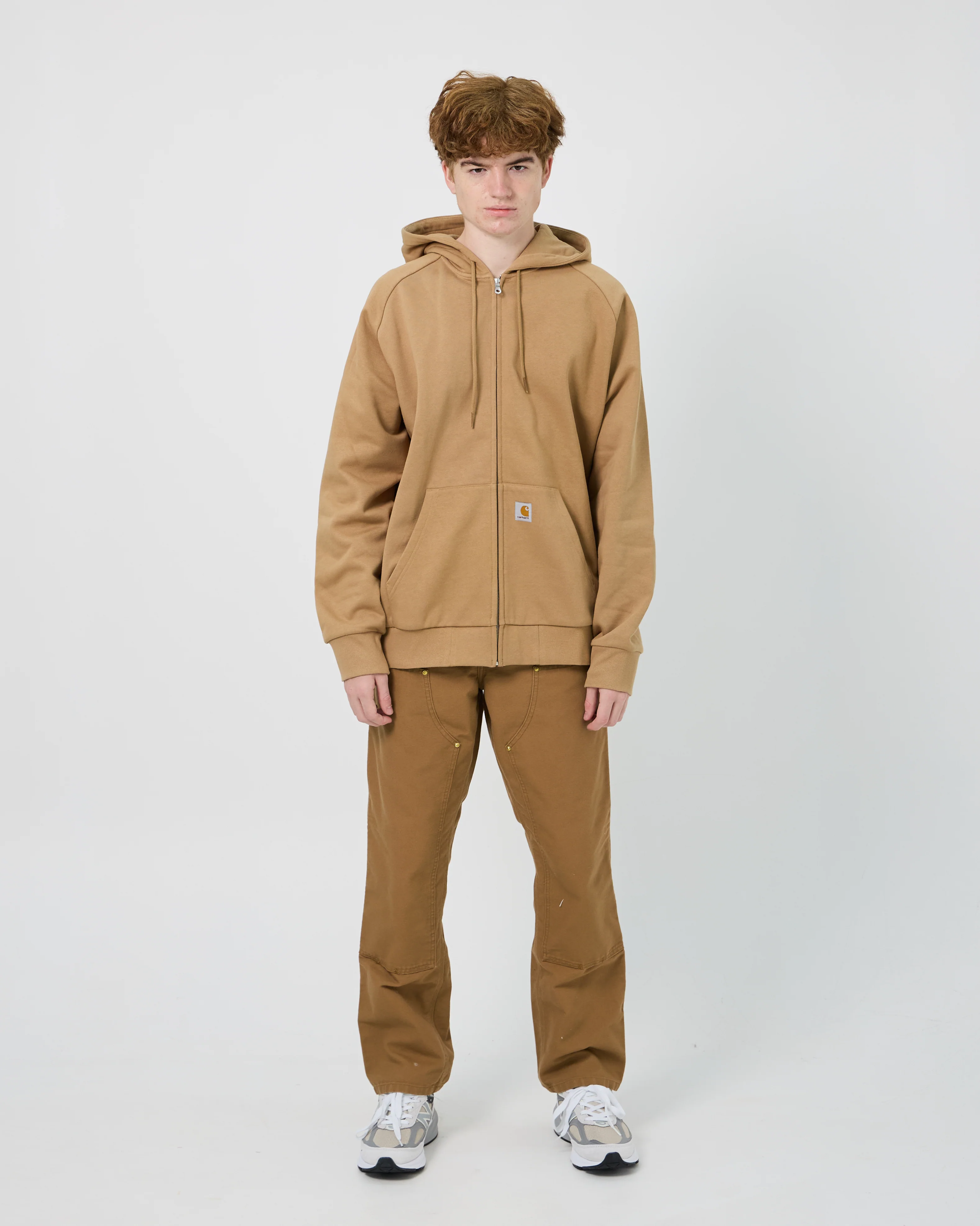 Hooded Square Label Jacket | Peanut - Image 7