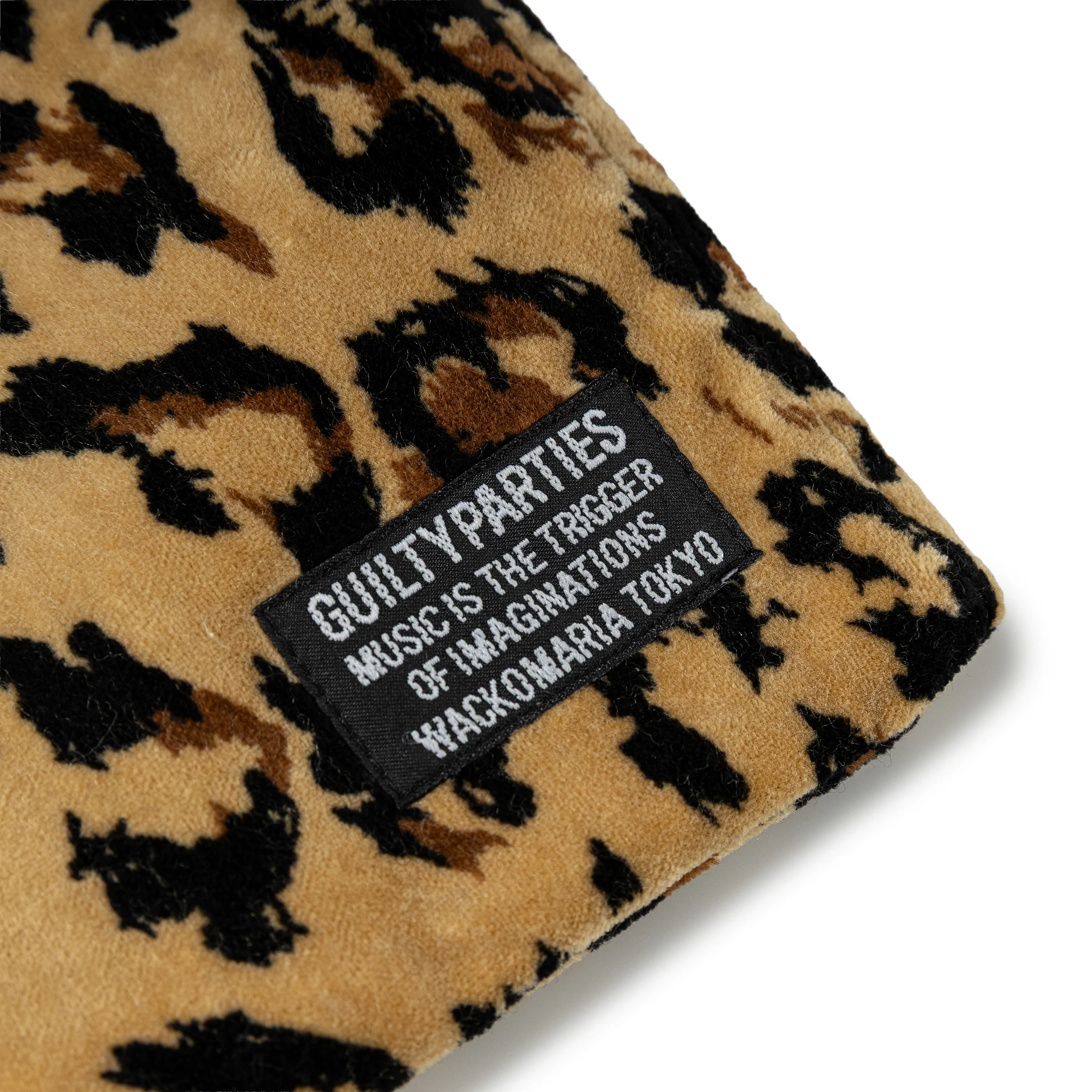 Leopard Velvet Drawstring Bag | Beige - Image 3