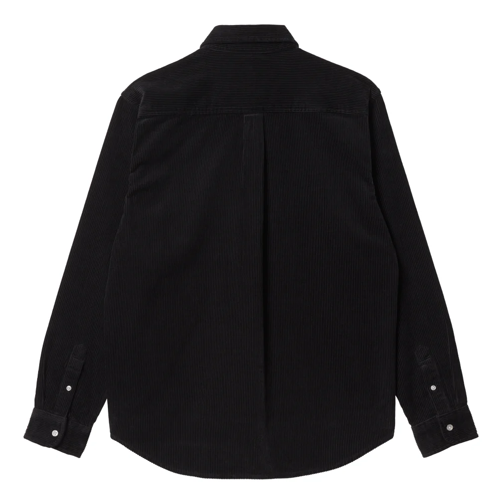 Madison Fine Cord L/S Shirt | Black - Image 2