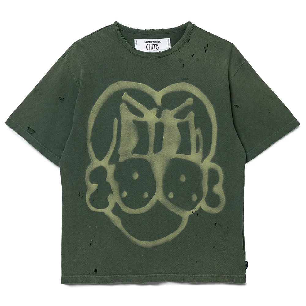 NH x Chito . Savage Crewneck Tee | Olive Drab