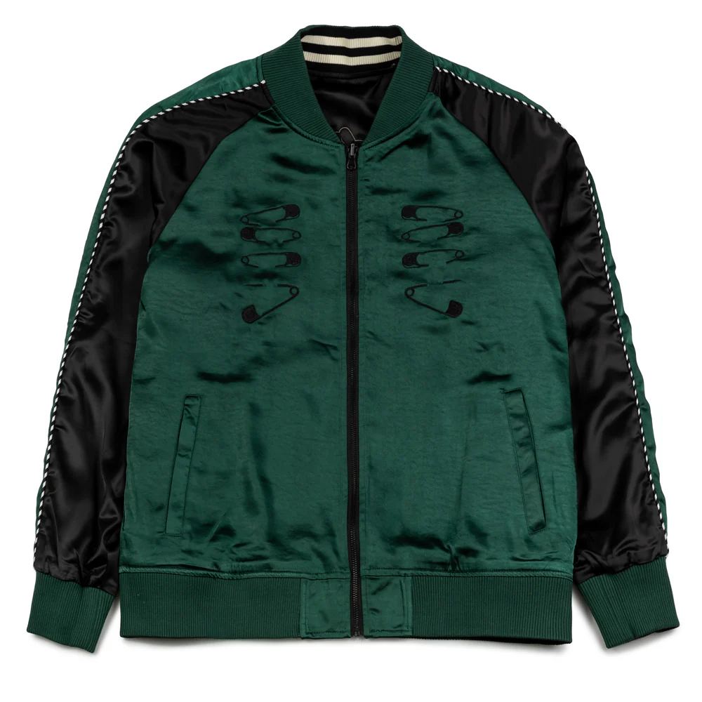 Night Lovers Reversible Souvenir Jacket | Black Green - Image 3