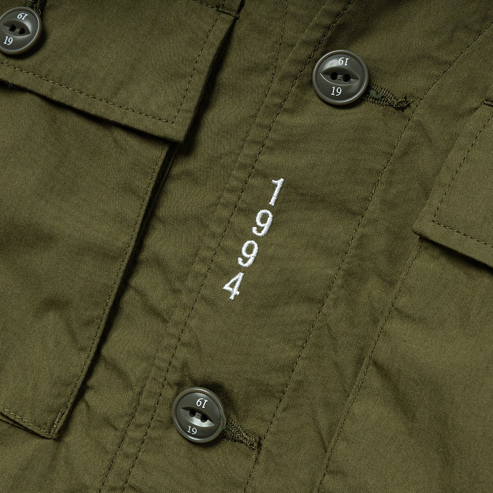 No Collar Utility Jacket | Olive - Image 3