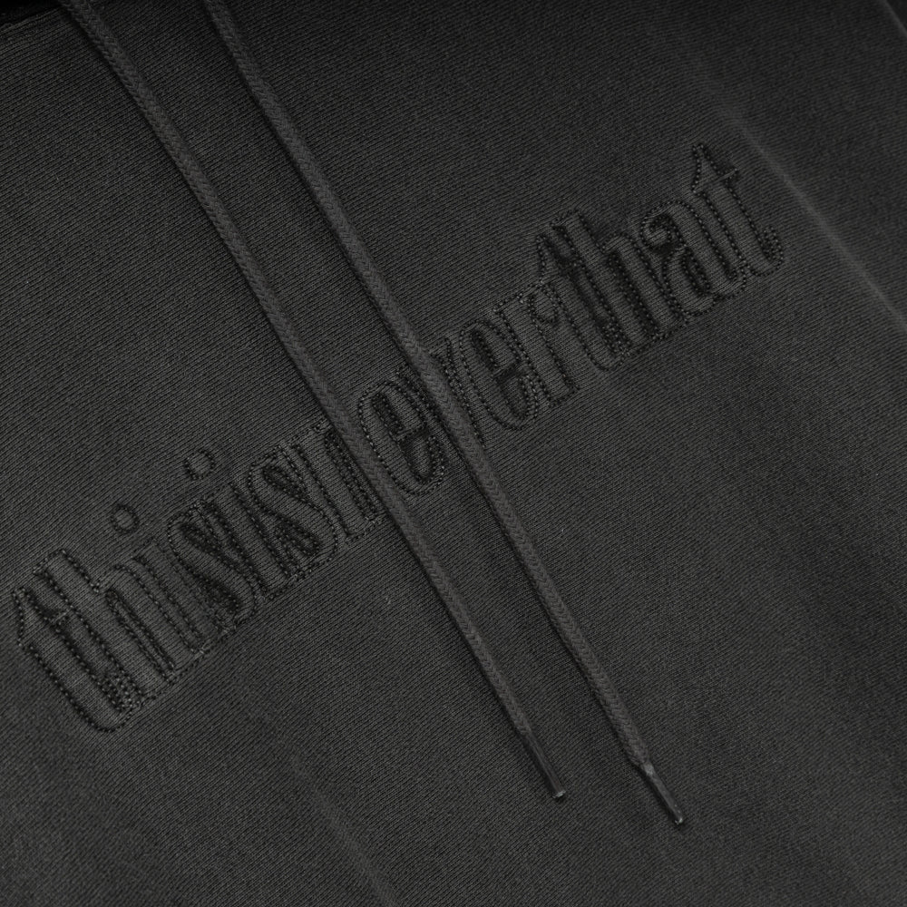 Overdyed Embroidery Hoodie | Charcoal - Image 3
