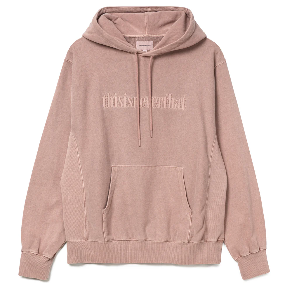 Overdyed Embroidery Hoodie | Dusty Pink
