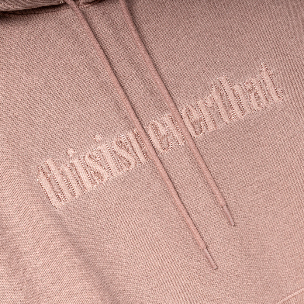 Overdyed Embroidery Hoodie | Dusty Pink - Image 3