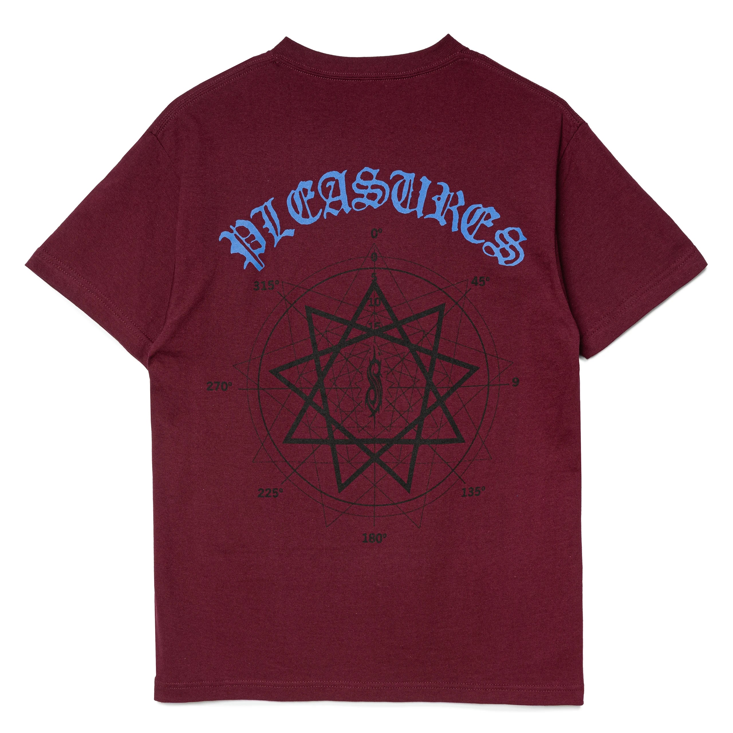 Pleasures x Slipknot Compass Tee | Burgundy - Image 2