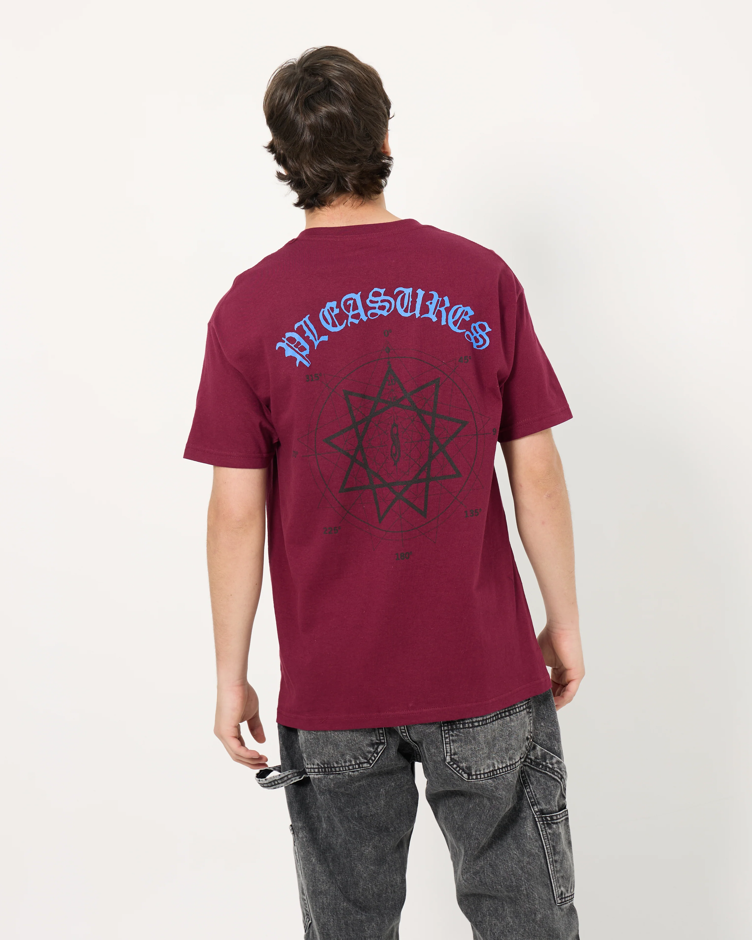 Pleasures x Slipknot Compass Tee | Burgundy - Image 4