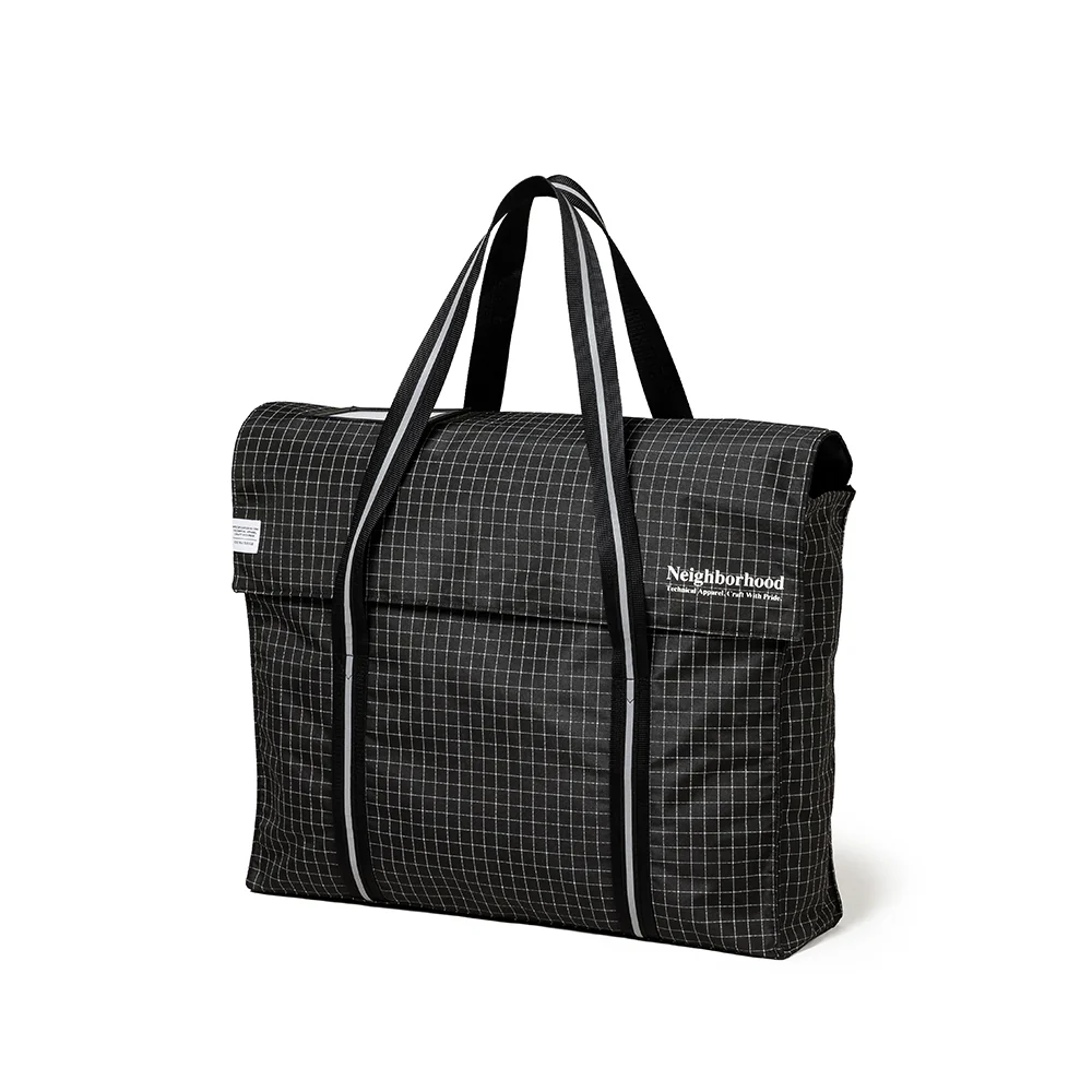 Reflective Flap Tote Bag | Black - Image 3