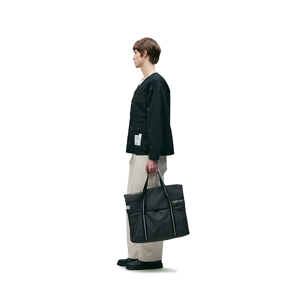 Reflective Flap Tote Bag | Black - Image 6