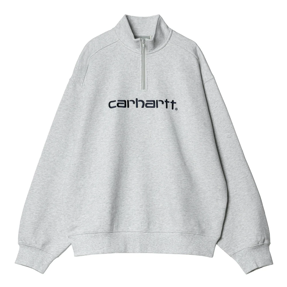 Script Half Zip Sweatshirt | Ash Heather Grey