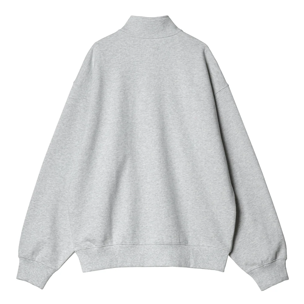 Script Half Zip Sweatshirt | Ash Heather Grey - Image 2