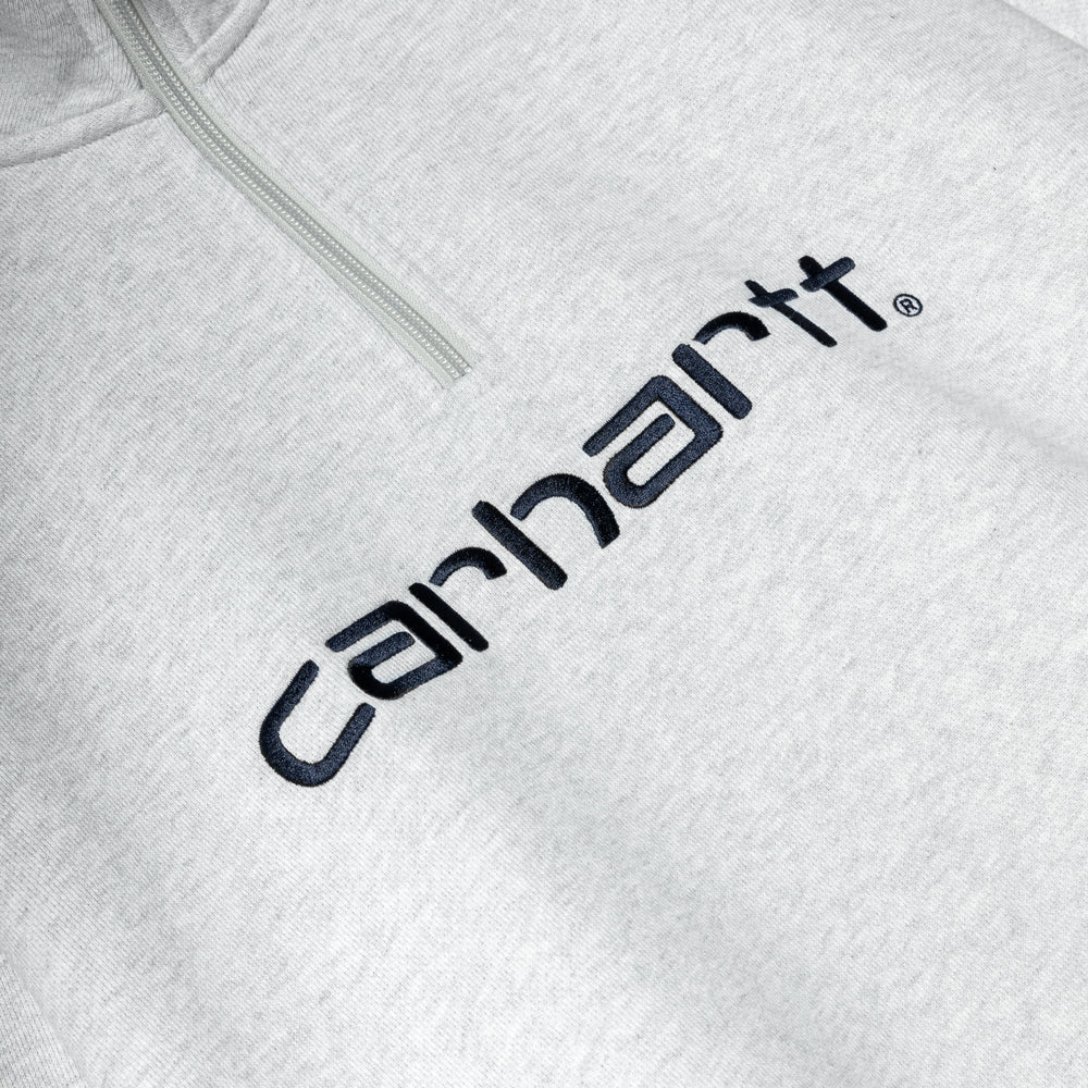 Script Half Zip Sweatshirt | Ash Heather Grey - Image 3
